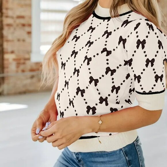 NEW! BEAUTIFUL TRENDY BOW KNOT SWEATER - Picture 5 of 5